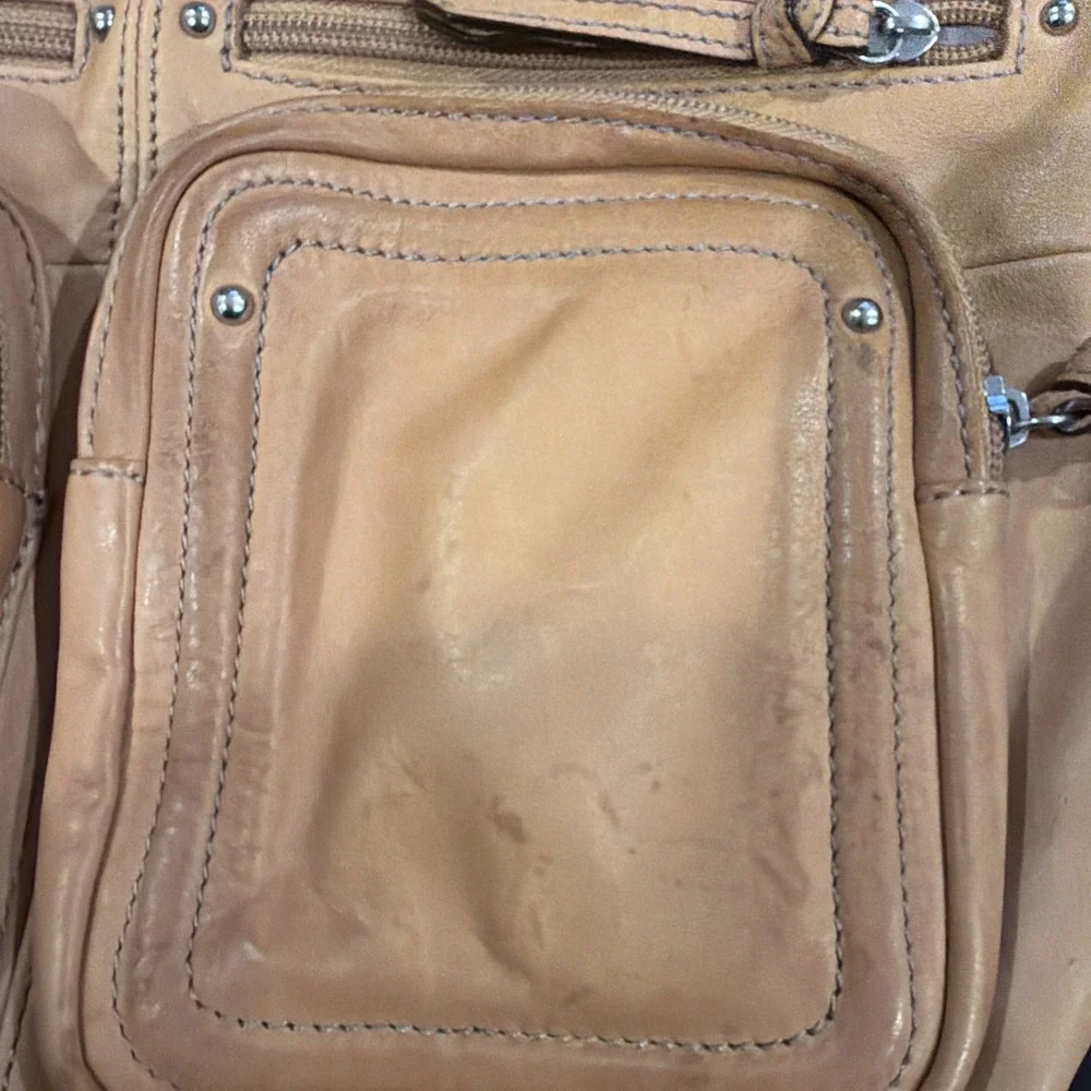 tignanello leather Cargo Hobo Shoulder handbag Camel/tan‎
